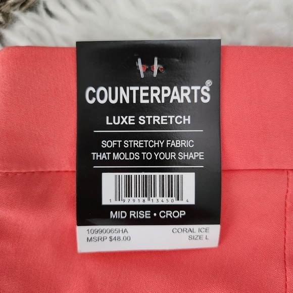 Counterparts Luxe Stretch Crop Mid Rise Pants. Coral Ice. Size Large. - Picture 10 of 10
